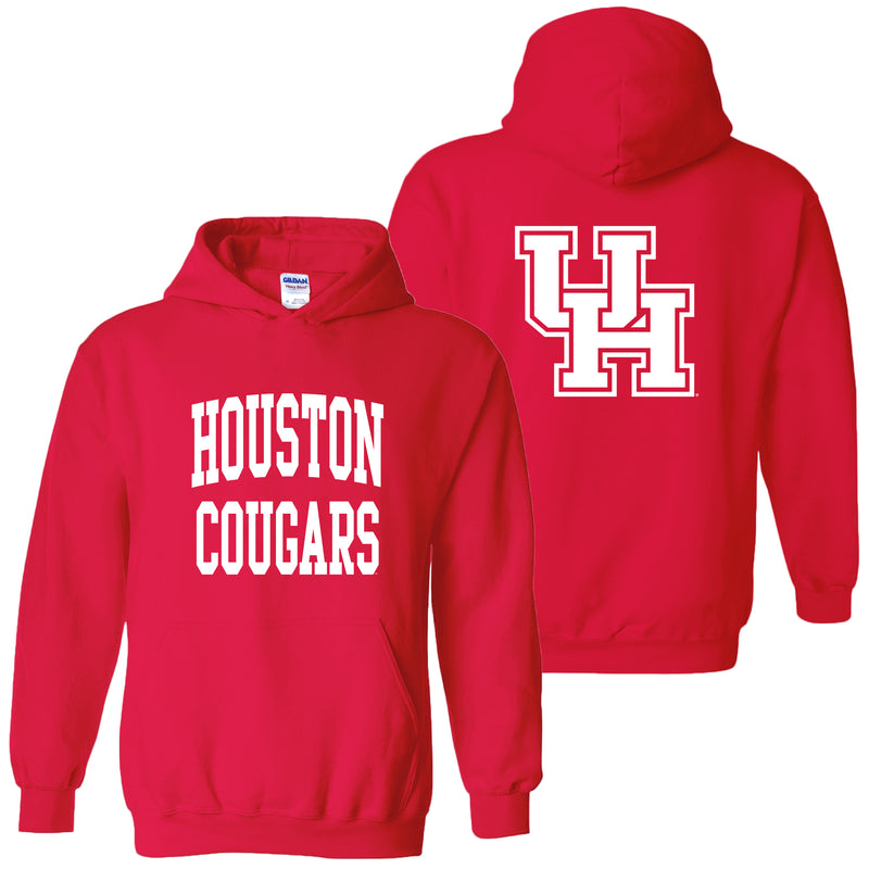 University of Houston Cougars Front Back Print Heavy Blend Hoodie - Red
