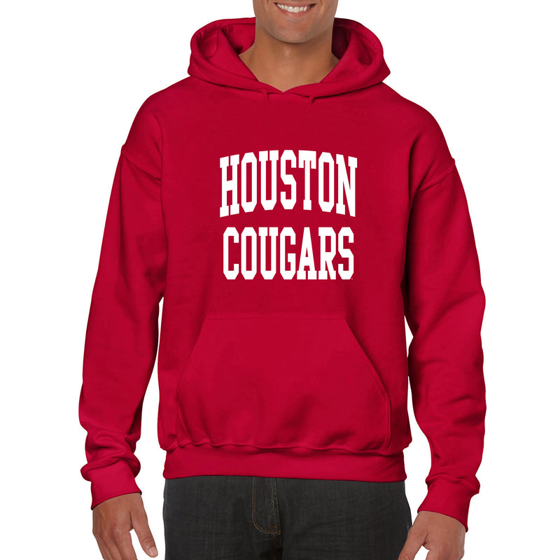University of Houston Cougars Front Back Print Heavy Blend Hoodie - Red