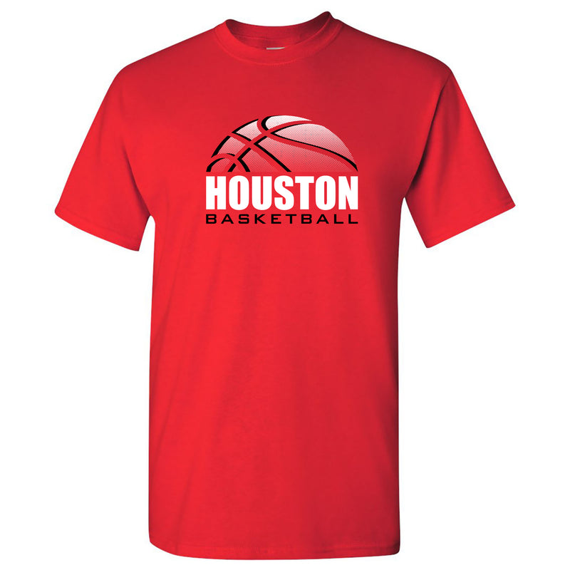 University of Houston Cougars Basketball Shadow Short Sleeve T Shirt - Red