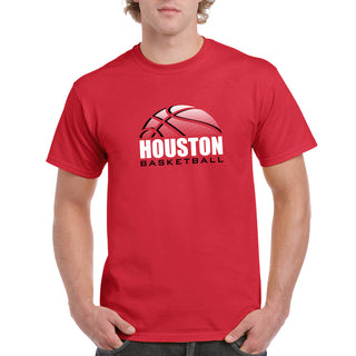 University of Houston Cougars Basketball Shadow Short Sleeve T Shirt - Red