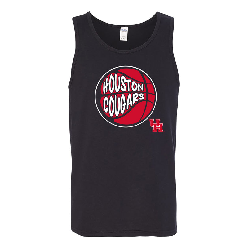 University of Houston Cougars Street Basketball Heavy Cotton Tank Top - Black