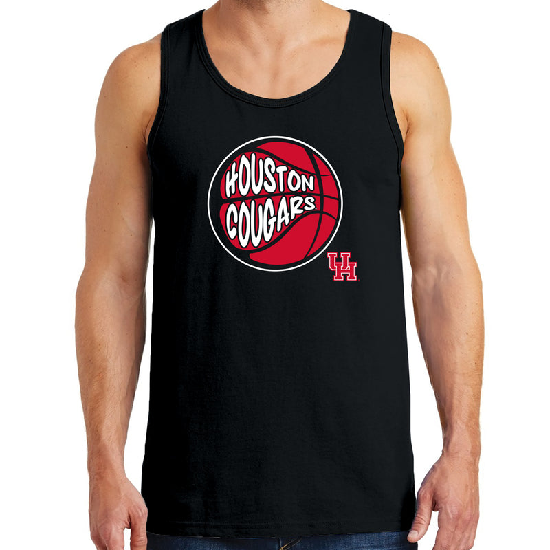 University of Houston Cougars Street Basketball Heavy Cotton Tank Top - Black