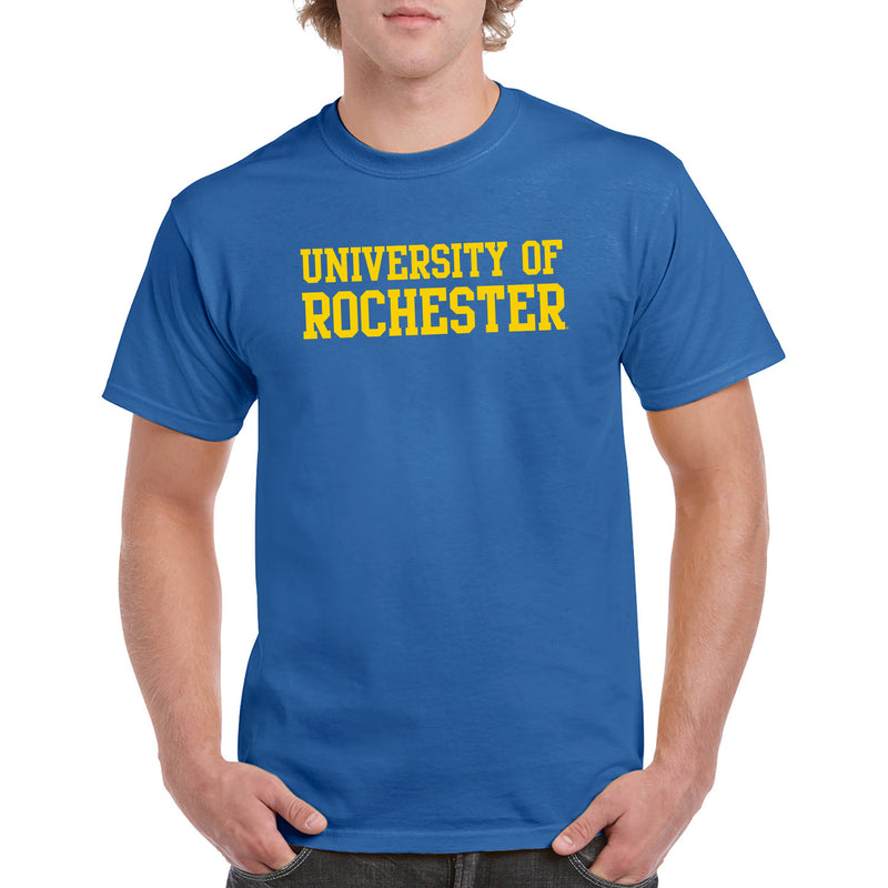 University of Rochester Yellowjackets Basic Block Short Sleeve T Shirt - Royal