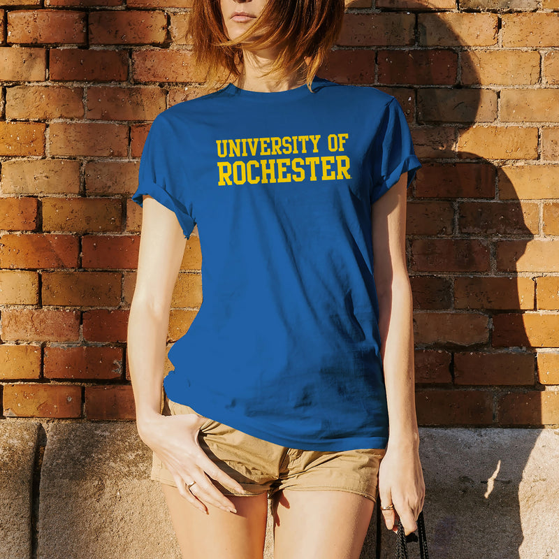 University of Rochester Yellowjackets Basic Block Short Sleeve T Shirt - Royal