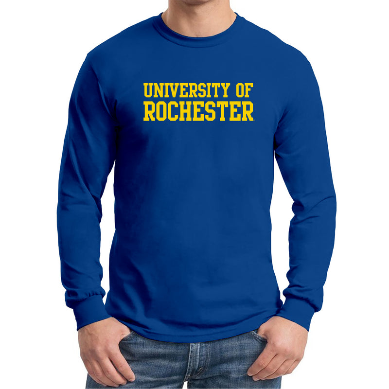 University of Rochester Yellowjackets Basic Block Long Sleeve T-Shirt - Royal