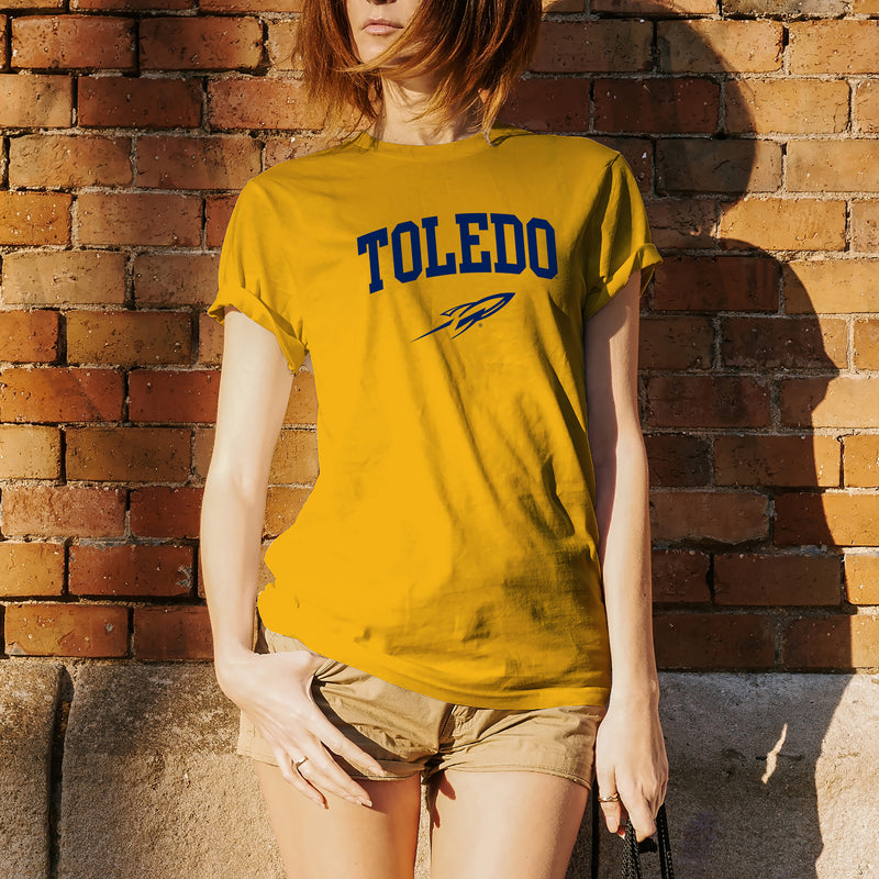 University of Toledo Rockets Arch Logo Short Sleeve Tee - Gold