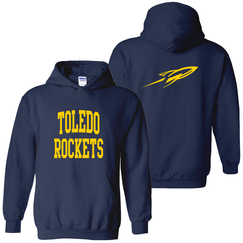 University of Toledo Rockets Front Back Print Heavy Blend Hoodie - Navy