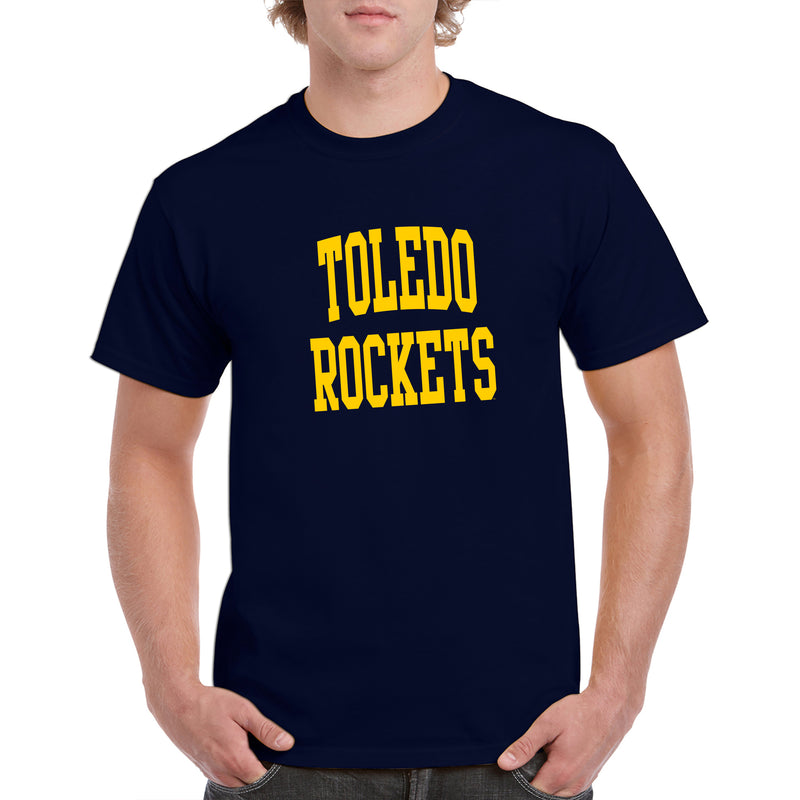 University of Toledo Rockets Front Back Print Short Sleeve T Shirt - Navy