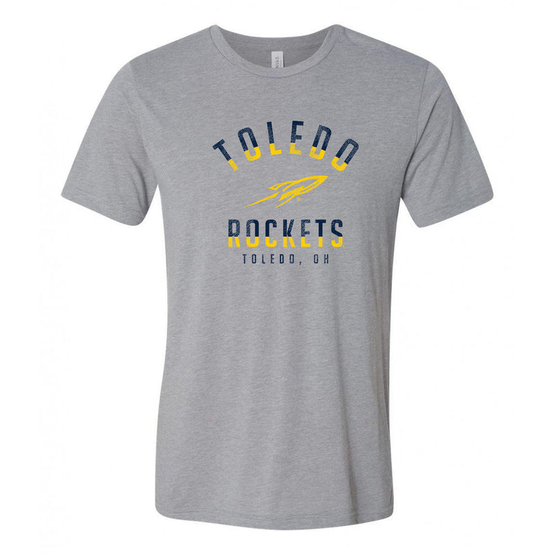University of Toledo Rockets Division Arch Canvas Triblend Short Sleeve T Shirt - Athletic Grey