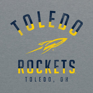 University of Toledo Rockets Division Arch Canvas Triblend Short Sleeve T Shirt - Athletic Grey