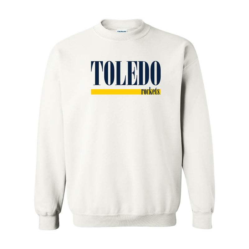 University of Toledo Rockets Boldline Basic Cotton Crewneck Sweatshirt - White