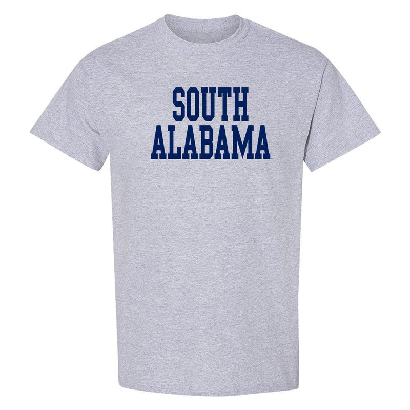 South Alabama Jaguars Basic Block T Shirt - Sport Grey