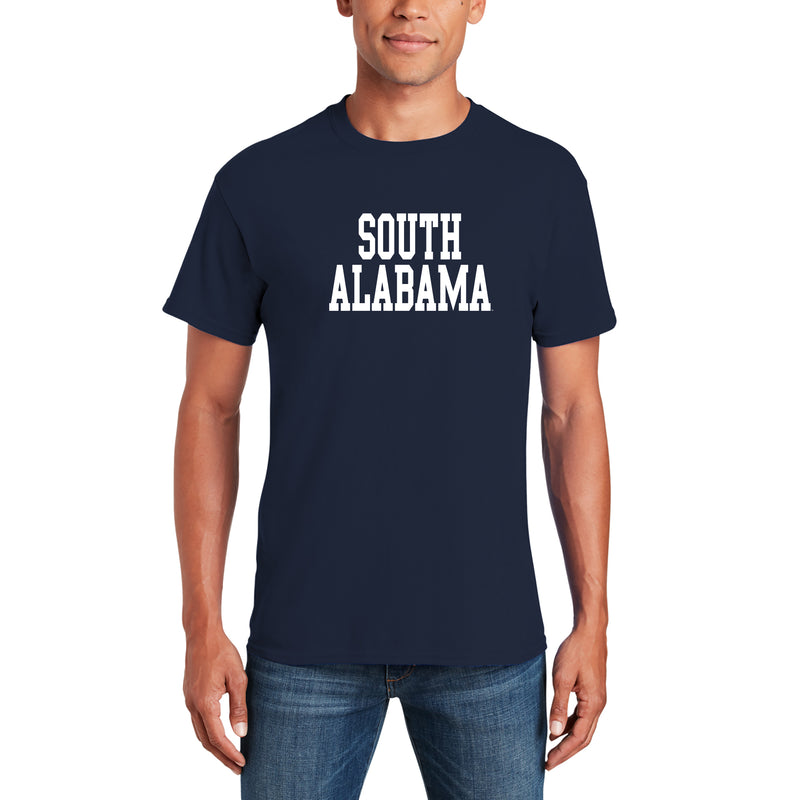 South Alabama Jaguars Basic Block T Shirt - Navy