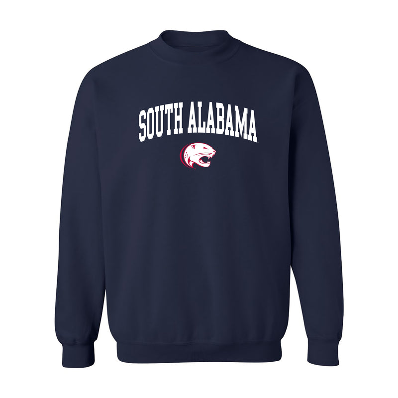 South Alabama Jaguars Arch Logo Crewneck Sweatshirt - Navy