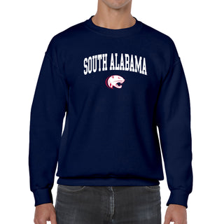 South Alabama Jaguars Arch Logo Crewneck Sweatshirt - Navy