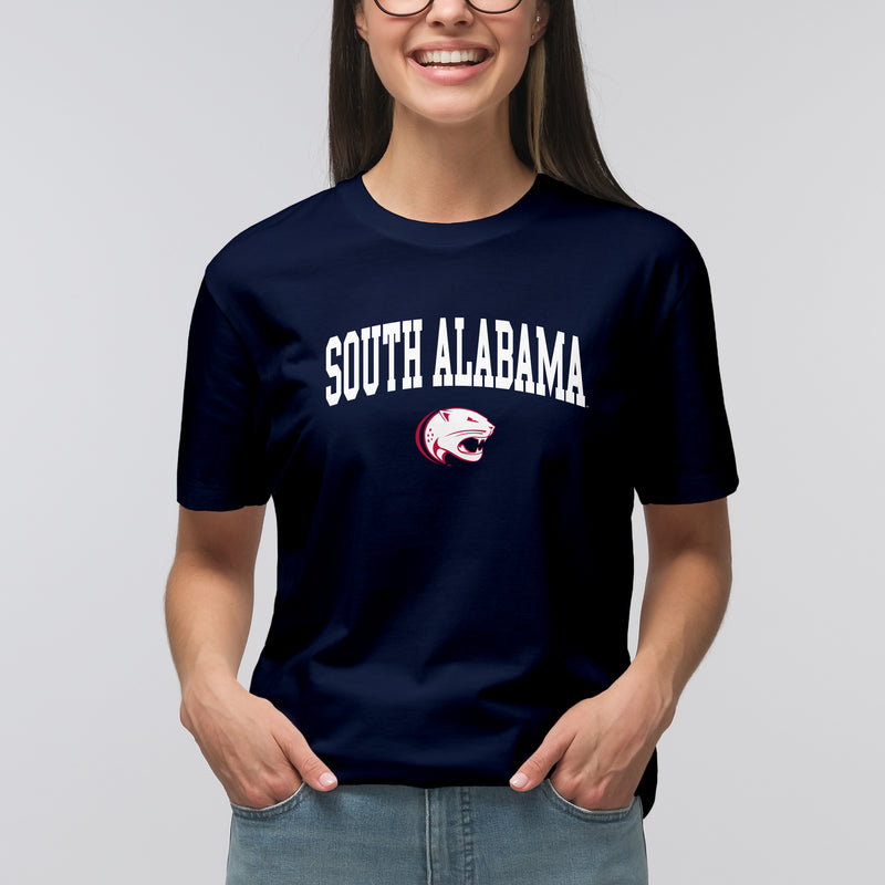 South Alabama Jaguars Arch Logo T Shirt - Navy