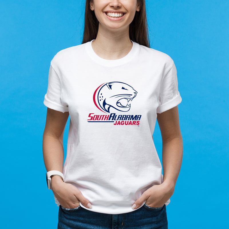 South Alabama Jaguars Primary Logo T Shirt - White