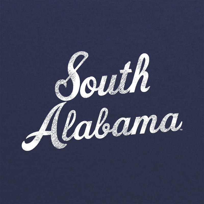 South Alabama Jaguars Script Logo Triblend T Shirt - Vintage Navy