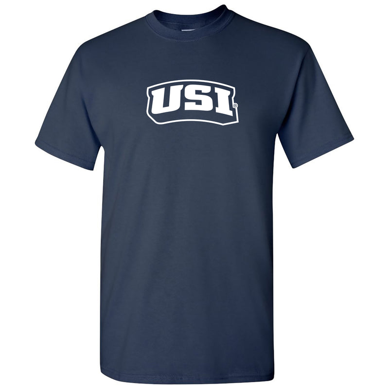 University of Southern Indiana Screaming Eagles Basic Block Cotton Short Sleeve T Shirt - Navy