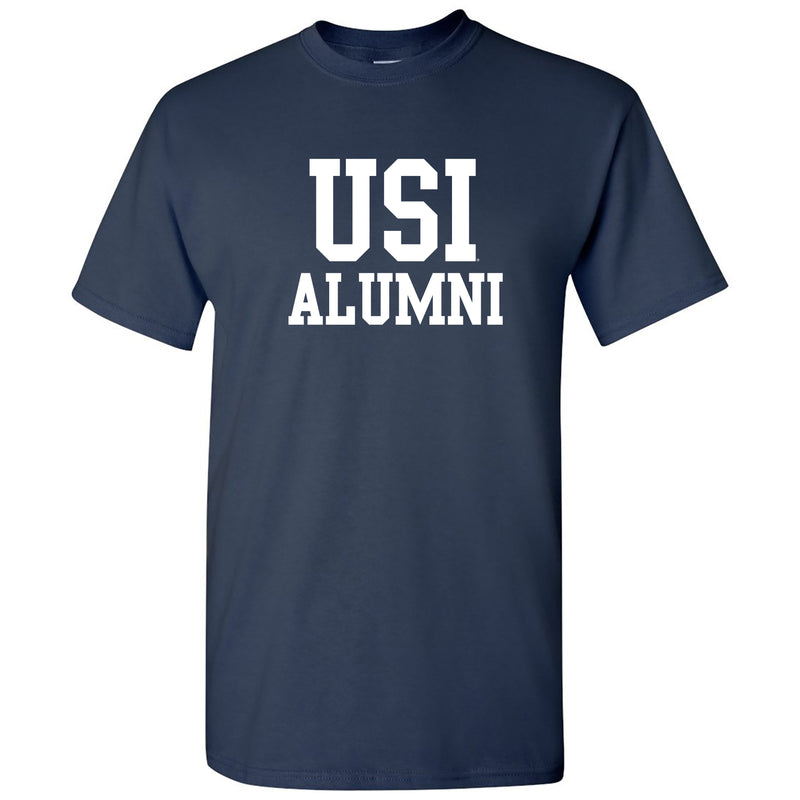 University of Southern Indiana Screaming Eagles Alumni Basic Block Cotton Short Sleeve T Shirt - Navy
