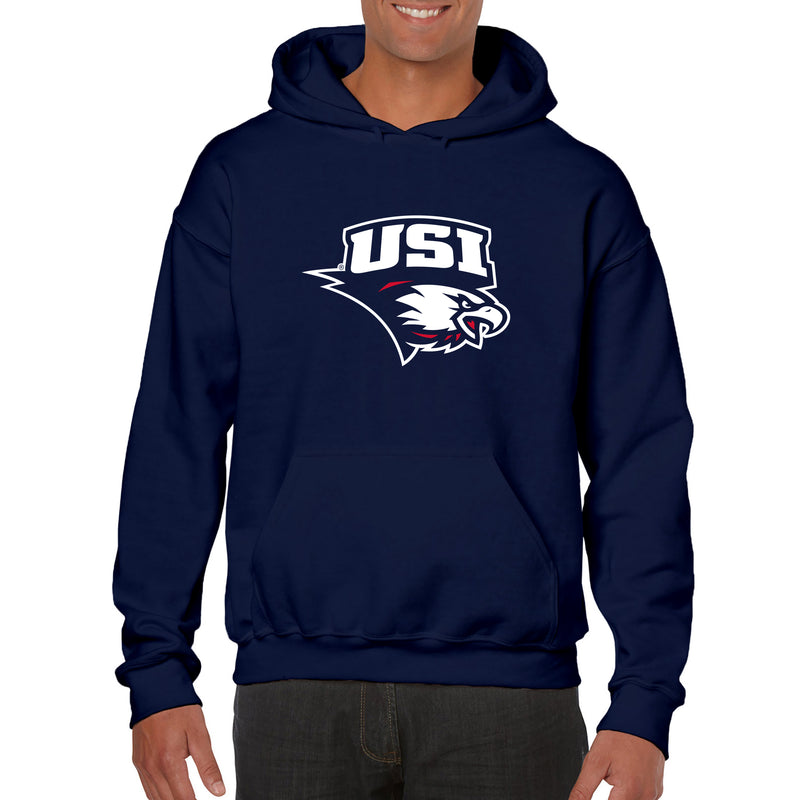 University of Southern Indiana Screaming Eagles Primary Logo Heavy Blend Hoodie - Navy