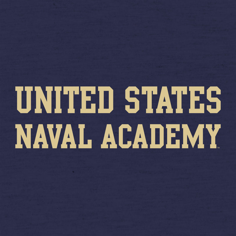 United States Naval Academy Midshipmen Basic Block Canvas Triblend Short Sleeve T Shirt - Solid Navy Triblend
