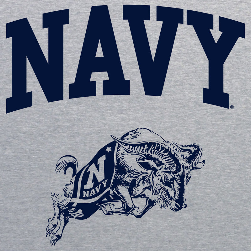 United States Naval Academy Midshipmen Arch Logo Short Sleeve T Shirt - Sport Grey