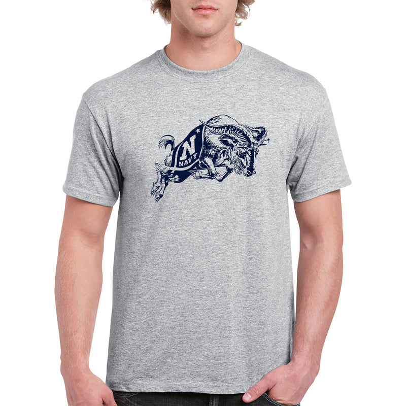 United States Naval Academy Midshipmen Primary Logo Short Sleeve T Shirt - Sport Grey