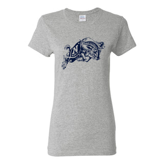 United States Naval Academy Midshipmen Primary Logo Women's Short Sleeve T Shirt - Sport Grey