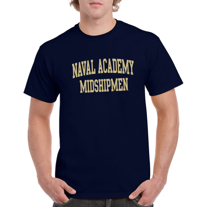 United States Naval Academy Midshipmen Front Back Print Short Sleeve T Shirt - Navy
