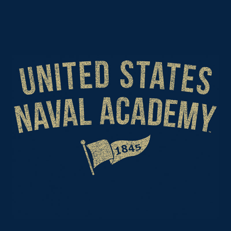 United States Naval Academy Midshipmen 1845 Banner Canvas Short Sleeve Triblend T-Shirt - Solid Navy