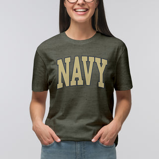 US Naval Academy Midshipmen Mega Arch T-Shirt - Heather Military