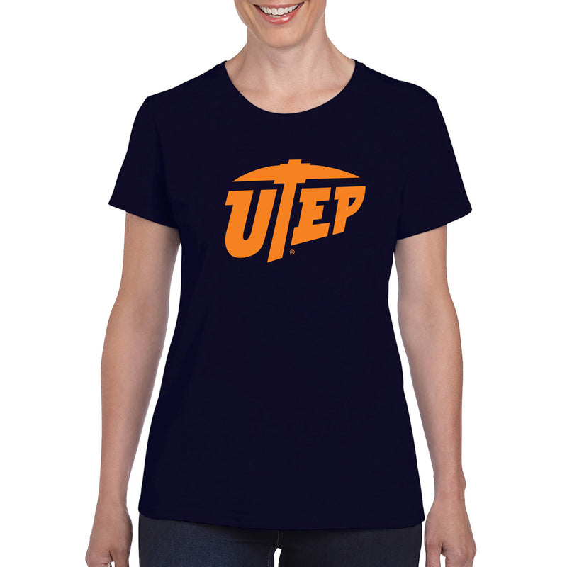 University of Texas at El Paso Miners Primary Logo Short Sleeve Womens T Shirt - Navy