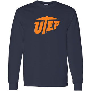 University of Texas at El Paso Miners Primary Logo Long Sleeve T Shirt - Navy