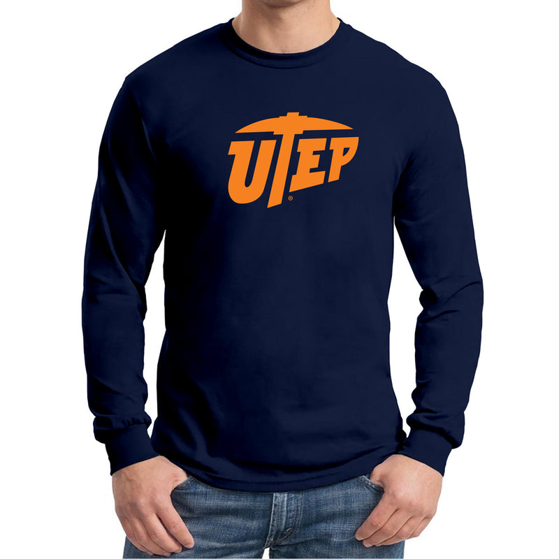 University of Texas at El Paso Miners Primary Logo Long Sleeve T Shirt - Navy