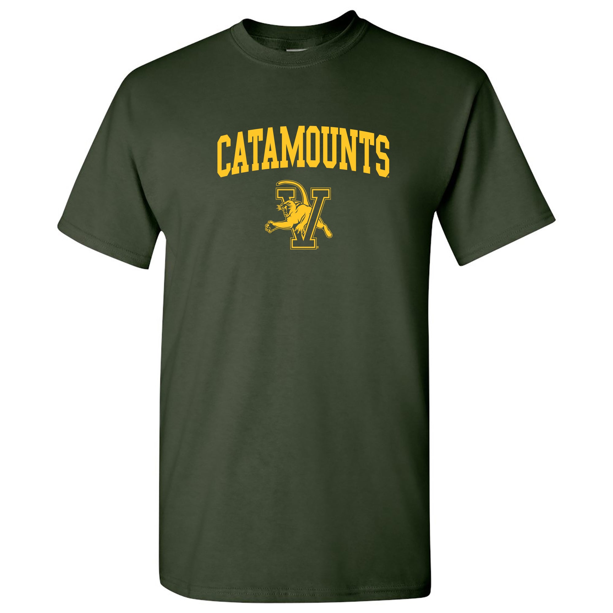 Campus Colors Vanderbilt Commodores Arch Logo Distressed Short Sleeve T-Shirt - Adult Size