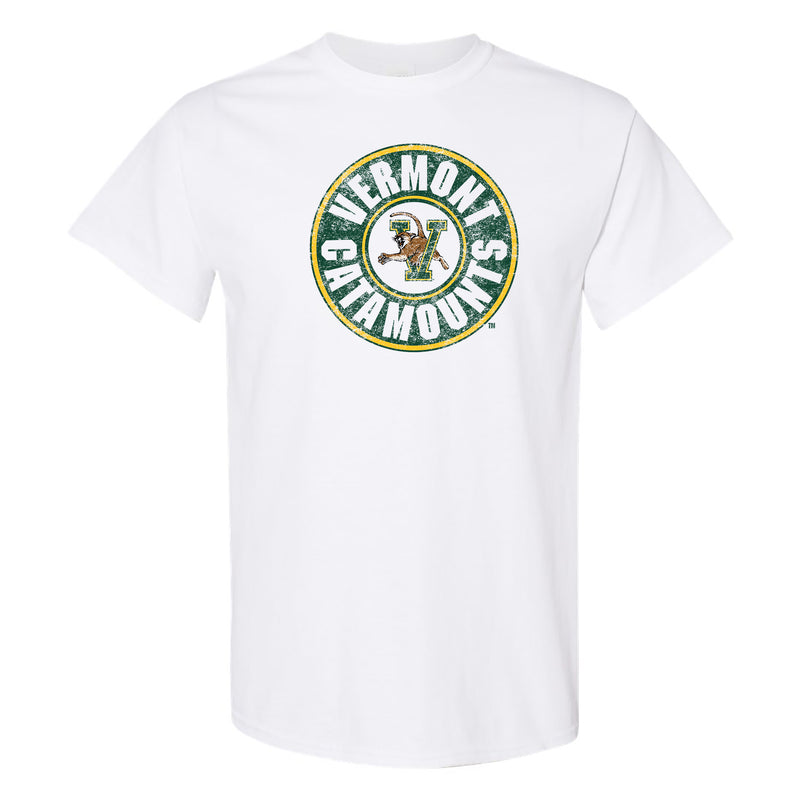 Vermont Distressed Circle Logo T-Shirt - White