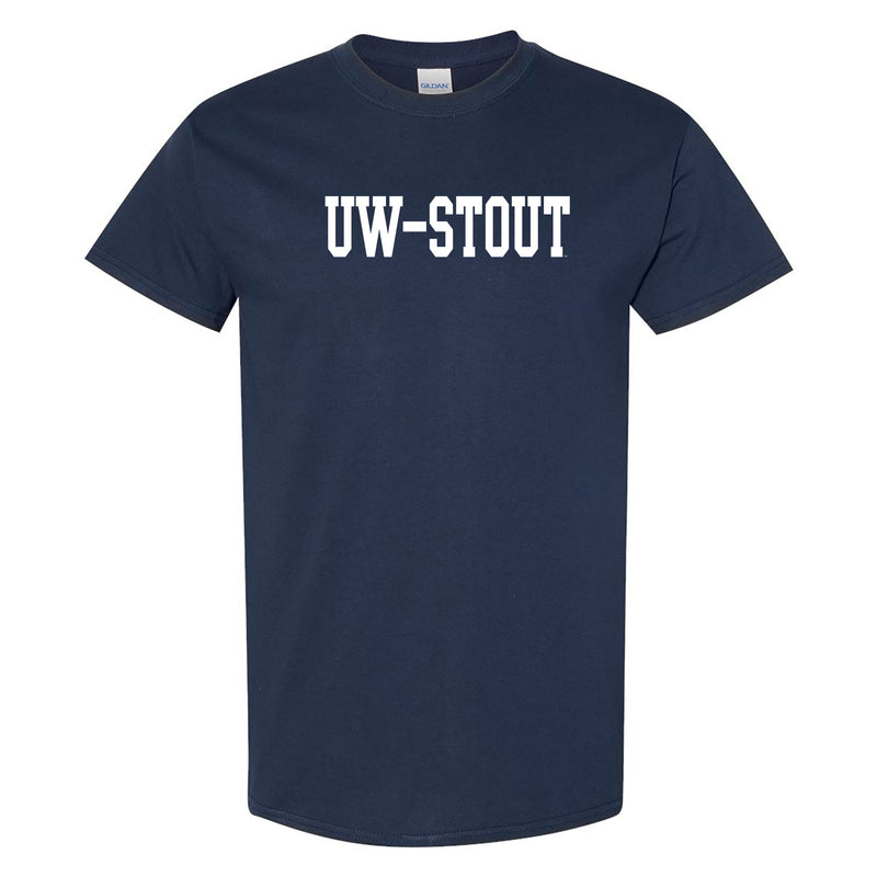 UW-Stout Basic Block T-Shirt - Navy