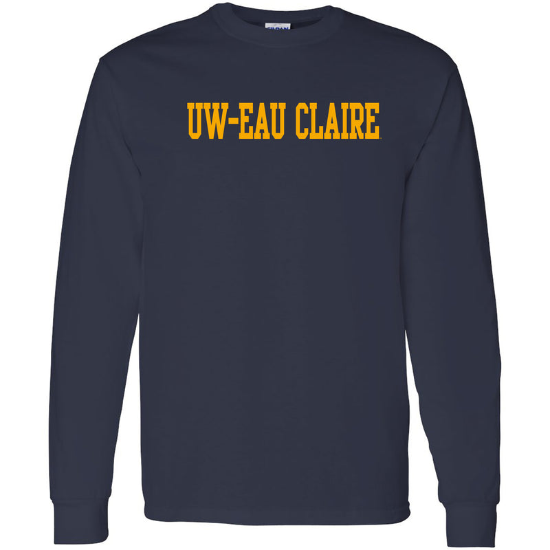 UW-Eau Claire Basic Block Long Sleeve - Navy