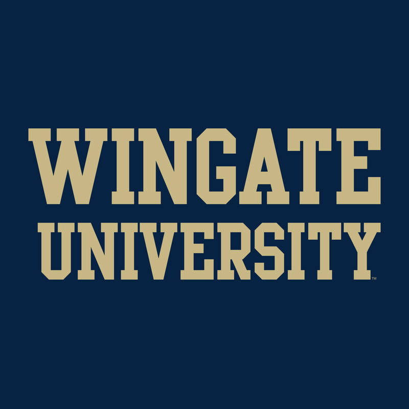 Wingate University Bulldogs Basic Block Cotton Youth Short Sleeve T Shirt - Navy