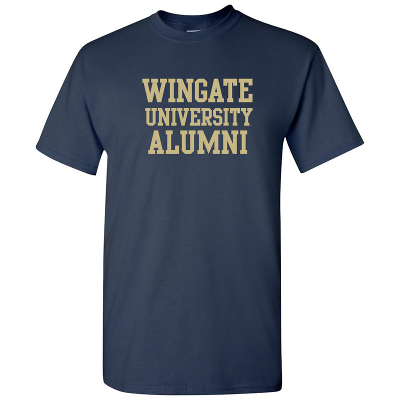 Wingate University Bulldogs Alumni Basic Block Cotton Short Sleeve T Shirt - Navy