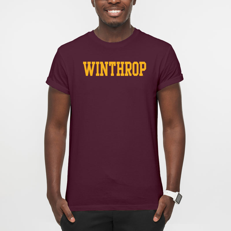 Winthrop University Eagles Basic Block Short Sleeve T Shirt - Maroon