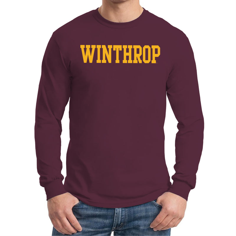 Winthrop University Eagles Basic Block Long Sleeve T Shirt - Maroon