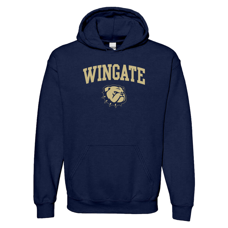 Wingate University Bulldogs Arch Logo Heavy Blend Hoodie- Navy