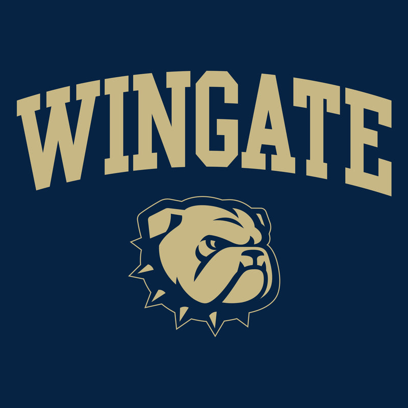 Wingate University Bulldogs Arch Logo Heavy Blend Hoodie- Navy