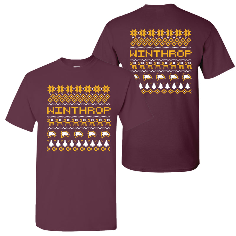Winthrop Holiday Sweater T-Shirt - Maroon