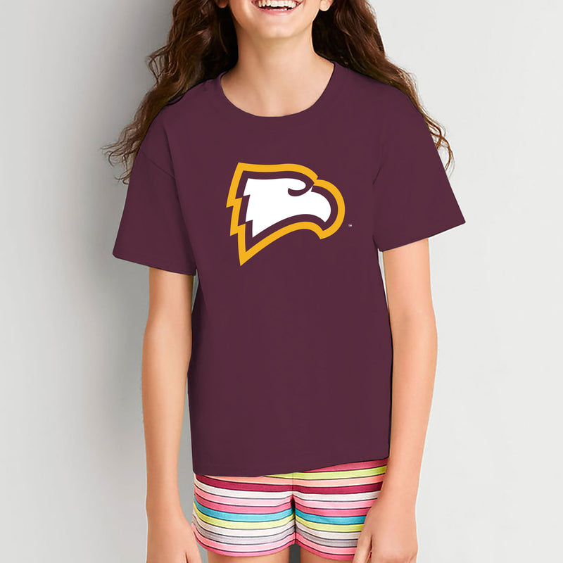 Winthrop University Eagles Primary Logo Youth Short Sleeve T Shirt - Maroon