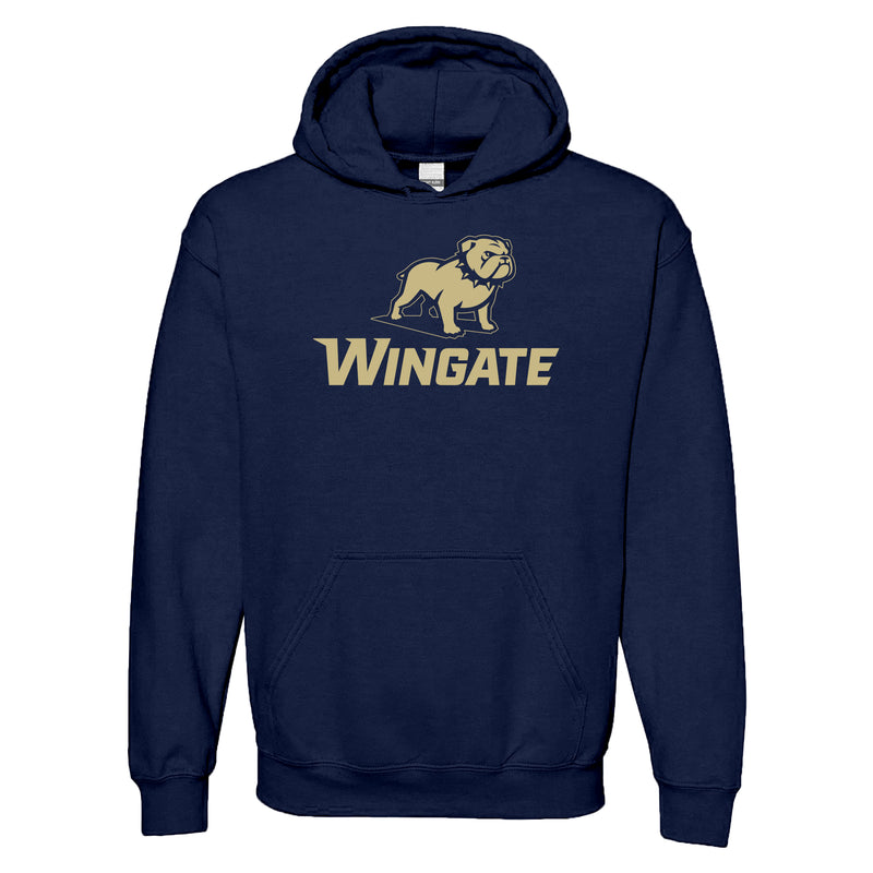 Wingate University Bulldogs Primary Logo Heavy Blend Hoodie - Navy
