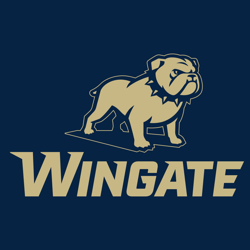 Wingate University Bulldogs Primary Logo Heavy Blend Hoodie - Navy