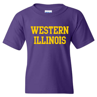 Western Illinois University Leathernecks Basic Block Youth Short Sleeve T Shirt - Purple